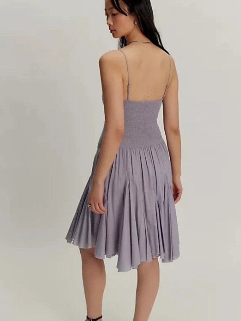 Free People FP One Frida Midi Dress Peridust Embroidered Smocked XL - Picture 2 of 8